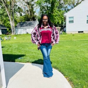 This is an up cycled, reworked shirt that is an original design